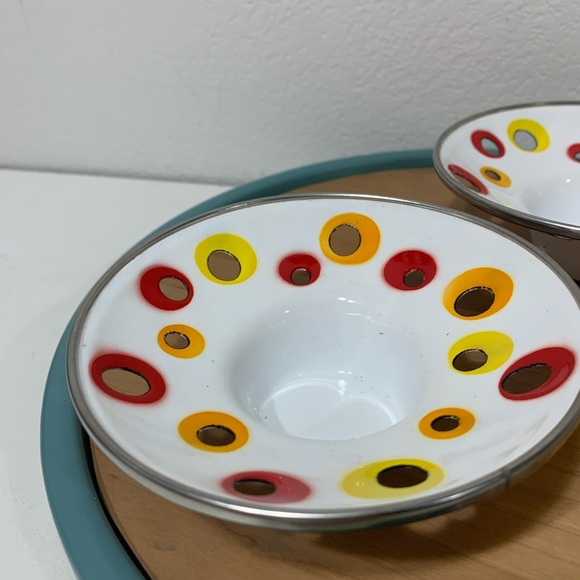 Vintage IKEA Votive Tea Light Candle Holders Modern Metal enamel Polka Dots - Picture 2 of 7